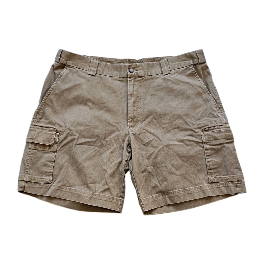 Duluth Trading Co Mens Cargo Shorts Size 42 Brown Cotton Stretch Canvas Workwear